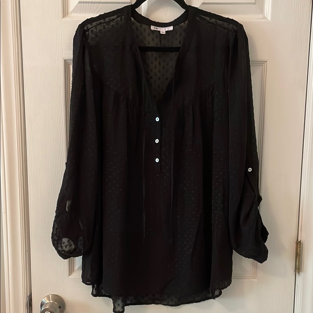 Elegant Black Sheer Women's Top